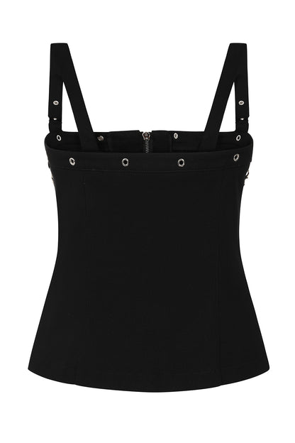 Banned Apparel Street Anarchy Chain Detail Zip Front Top