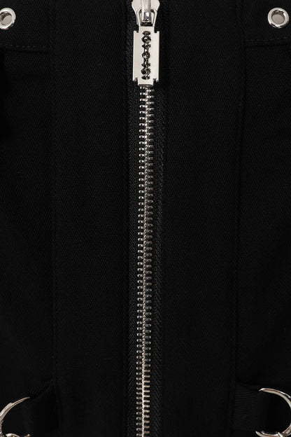 Banned Apparel Street Anarchy Chain Detail Zip Front Top