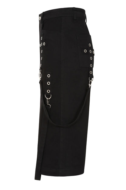 Dropzone Wide Leg Cargo Trousers converted to shorts side view