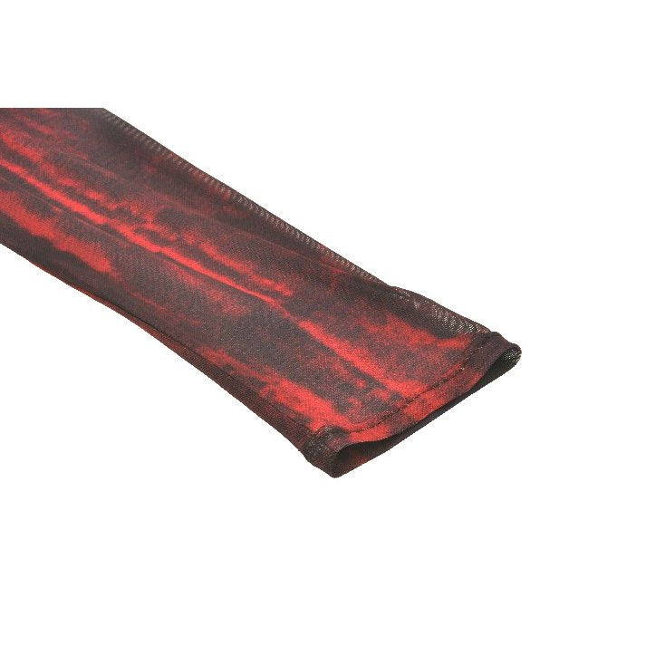 Dark in Love Carson Black and Red Tie-Dye Mesh Versatile Basic Top - Kate's Clothing