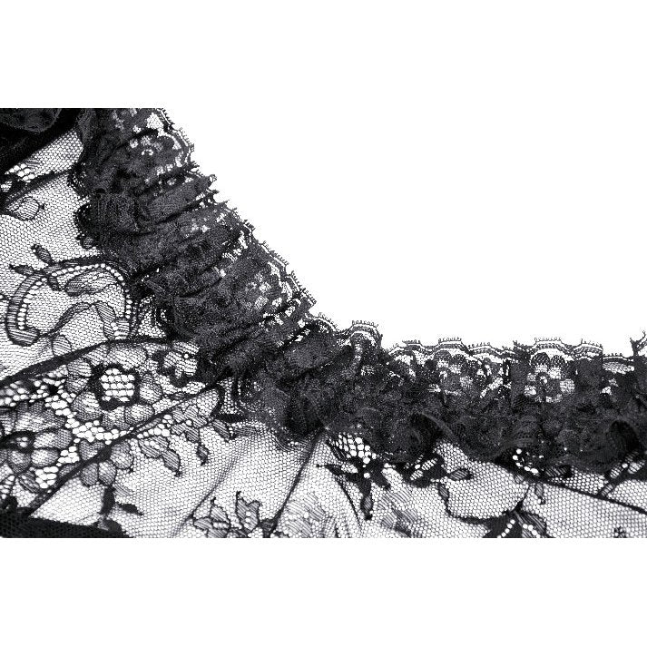 Dark in Love Delaney Gothic Romantic Lace Flare Sleeve Top - Kate's Clothing