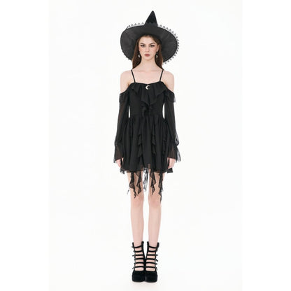 Dark in Love Nocturnal Crescent Chiffon Dress