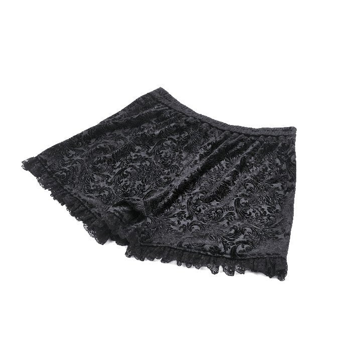 Dark in Love Venus Velvet Embossed Base Shorts - Kate's Clothing