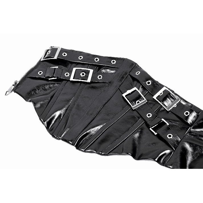 Dark in Lia Punk Love Patent Leather Waist Corset with Metal Accents - Kate's Clothing