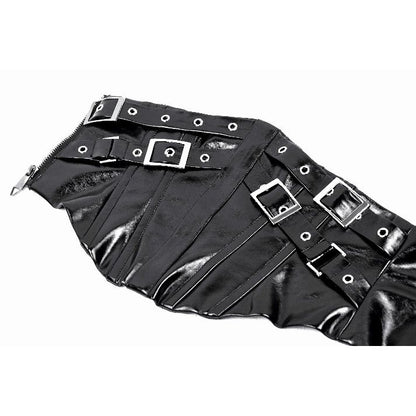 Dark in Lia Punk Love Patent Leather Waist Corset with Metal Accents - Kate's Clothing