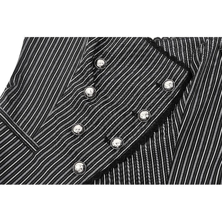 Dark in Love Gwyneth Dark Striped Corporate Goth Vest - Kate's Clothing
