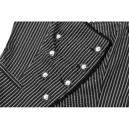 Dark in Love Gwyneth Dark Striped Corporate Goth Vest - Kate's Clothing