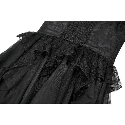 Dark in Love Morgana Gothic Off-Shoulder Lace Hem Dress