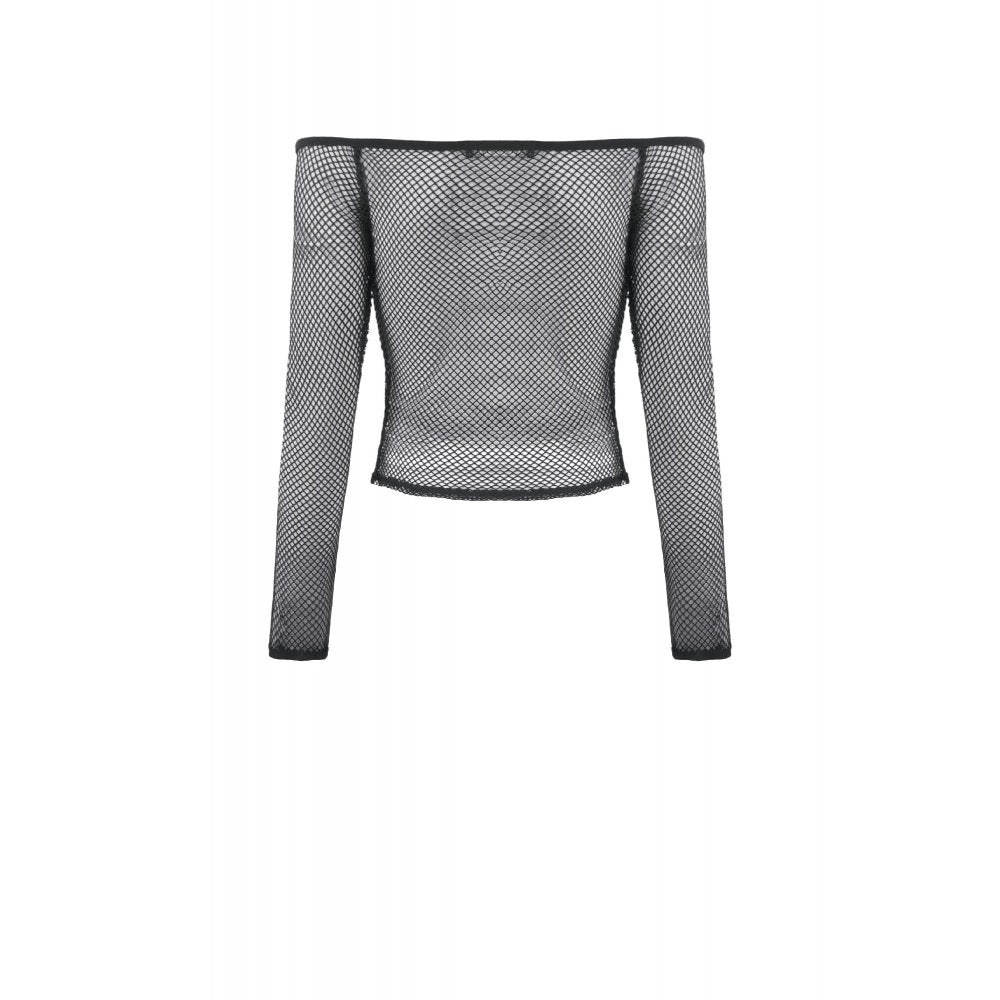 Alt fashion grunge look with mesh top
