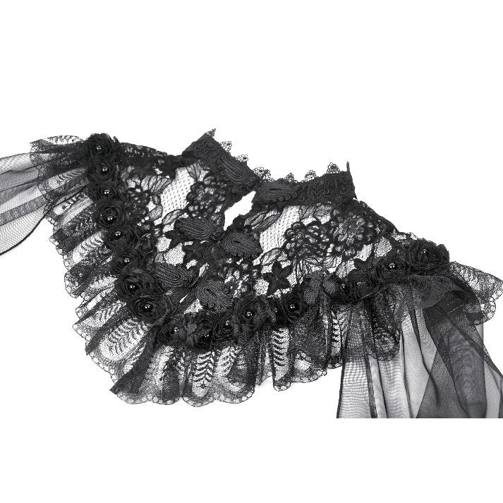 Dark in Love Morwenna Gothic Lace Ruffle Capelet