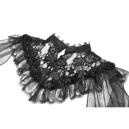 Dark in Love Morwenna Gothic Lace Ruffle Capelet