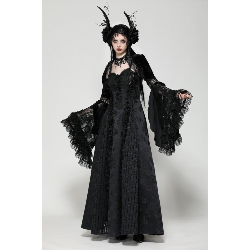 Dark in Love Lavinia Elegant Shrug in Velvet and Lace - Kate's Clothing