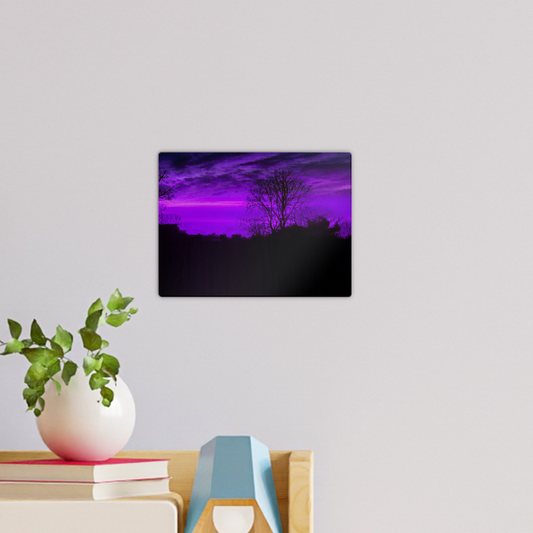 1999 wall tile with purple night skyline print by Kate