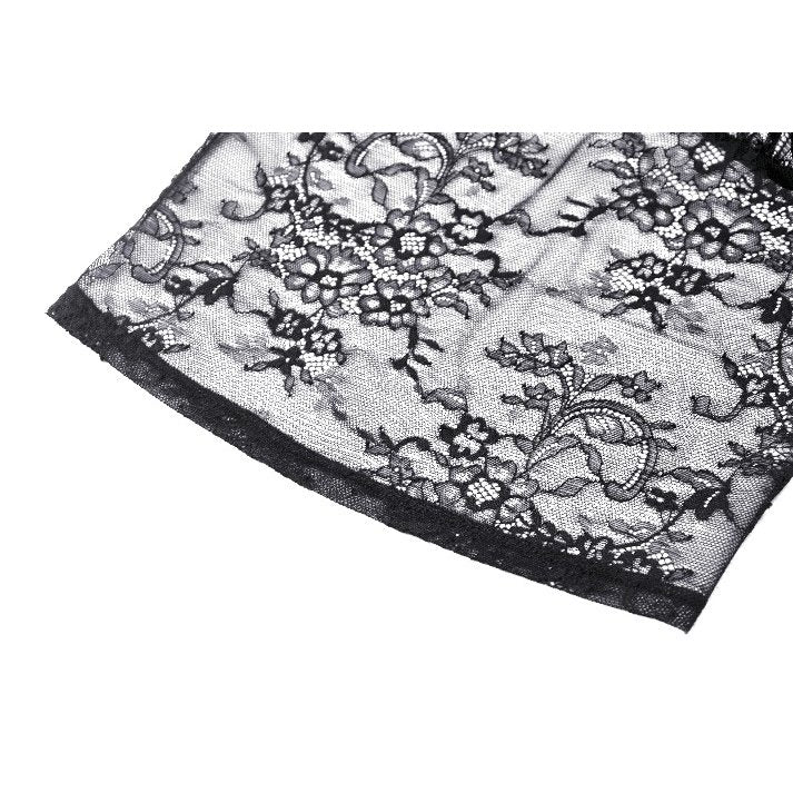 Dark in Love Delaney Gothic Romantic Lace Flare Sleeve Top - Kate's Clothing