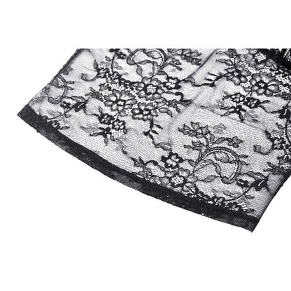 Dark in Love Delaney Gothic Romantic Lace Flare Sleeve Top - Kate's Clothing