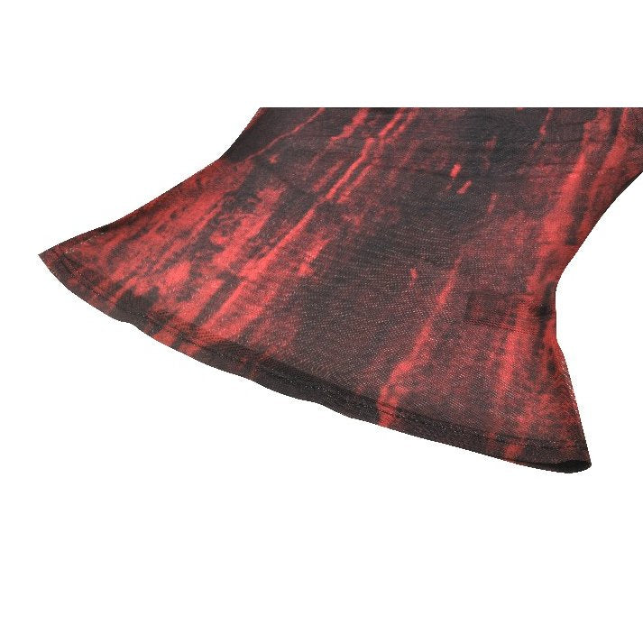 Dark in Love Carson Black and Red Tie-Dye Mesh Versatile Basic Top - Kate's Clothing