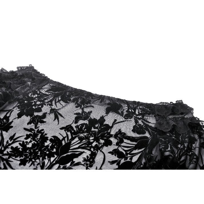 Dark in Love Bluebell Gothic Sexy Off-Shoulder Velvet Lace Top - Kate's Clothing
