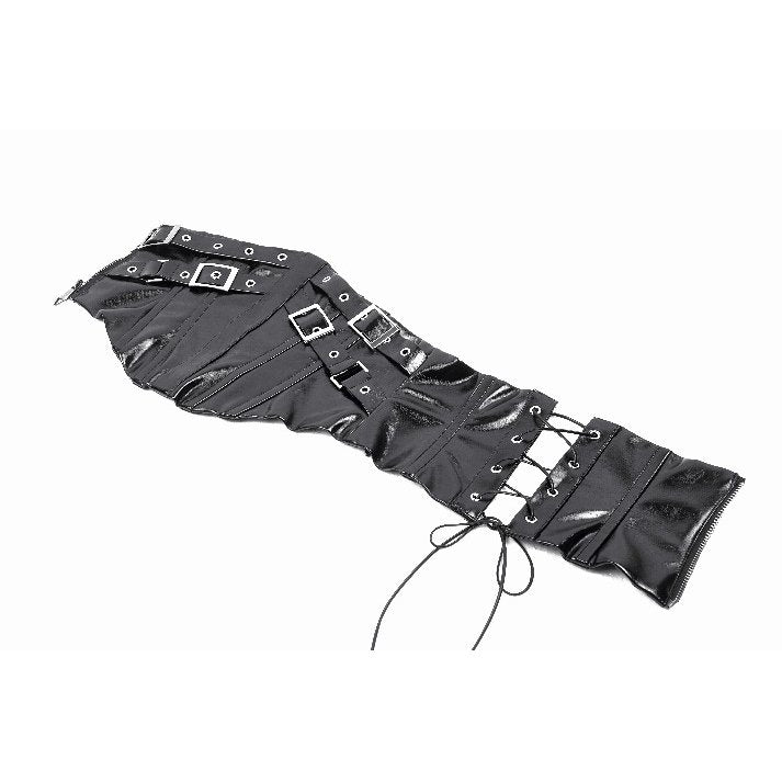Dark in Lia Punk Love Patent Leather Waist Corset with Metal Accents - Kate's Clothing