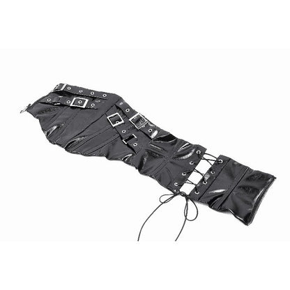 Dark in Lia Punk Love Patent Leather Waist Corset with Metal Accents - Kate's Clothing