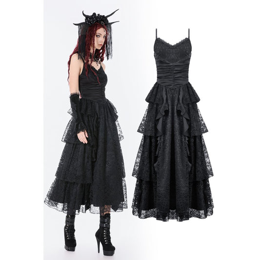 Dark in Love Gothic Satin Lace Dress