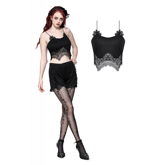 Dark in Love Eliza Gothic Black Sexy Camisole - Kate's Clothing