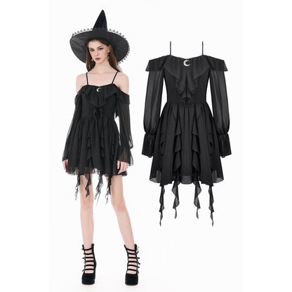 Dark in Love Nocturnal Crescent Chiffon Dress