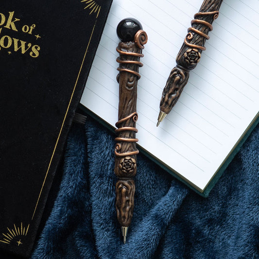 Gothic Gifts Black Obsidian Crystal Wand Pen - Kate's Clothing