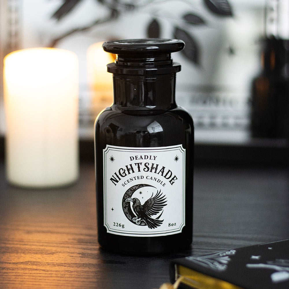 Gothic Gifts Mystic Raven Deadly Nightshade Apothecary Candle