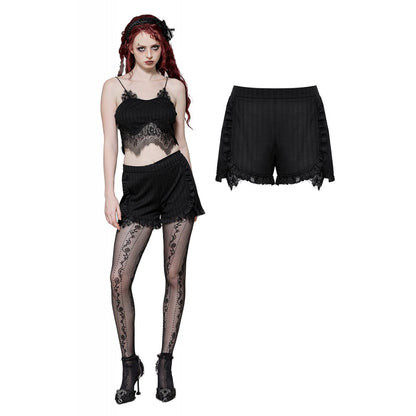 Dark in Love Tatum Black Gothic Base Shorts - Kate's Clothing