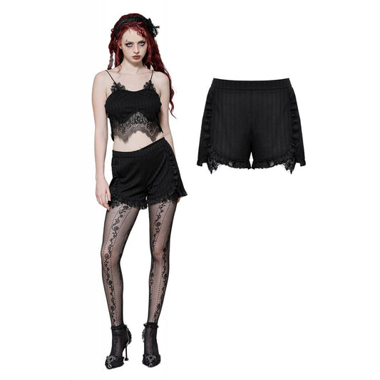 Dark in Love Tatum Black Gothic Base Shorts - Kate's Clothing
