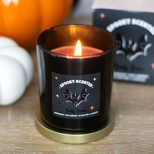 Gothic Gifts Bats Brew Midnight Mulberry Candle - Kate's Clothing