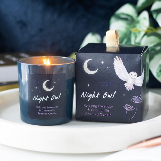 Gothic Gifts Night Owl Relaxing Lavender & Chamomile Candle - Kate's Clothing