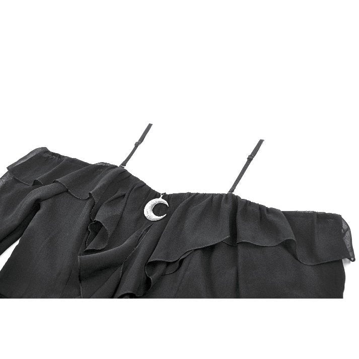 Dark in Love Nocturnal Crescent Chiffon Dress