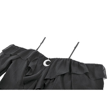 Dark in Love Nocturnal Crescent Chiffon Dress