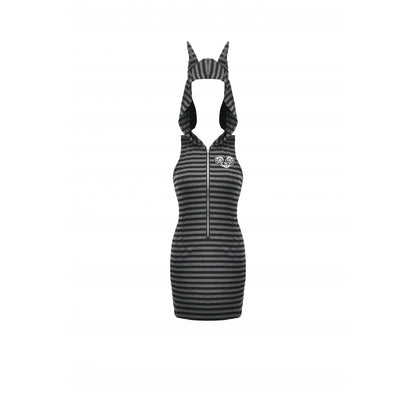 Dark In Love Salem Striped Cat Ear Hoodie Dress