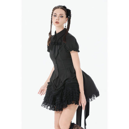 Dark in Love Gothic Lace Waist-Shaping Blouse