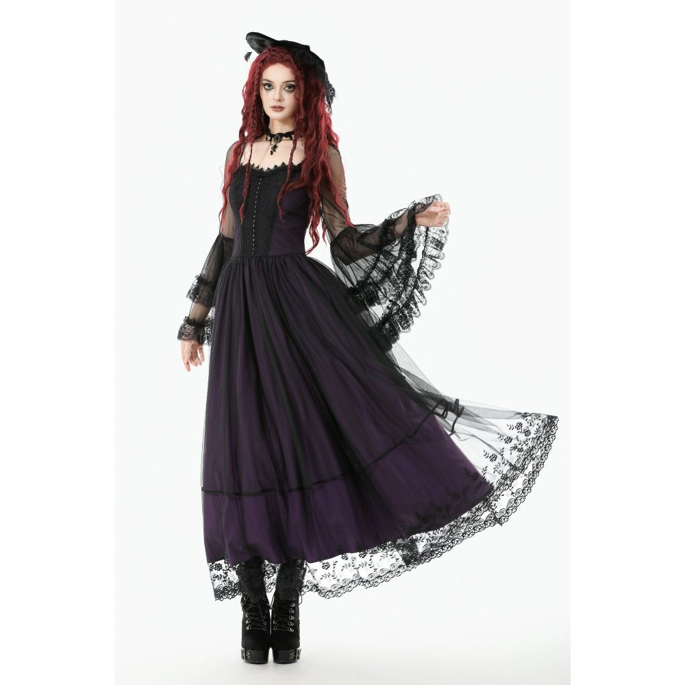 Dark in Love Lilith Bell Sleeve Gothic Maxi Dress