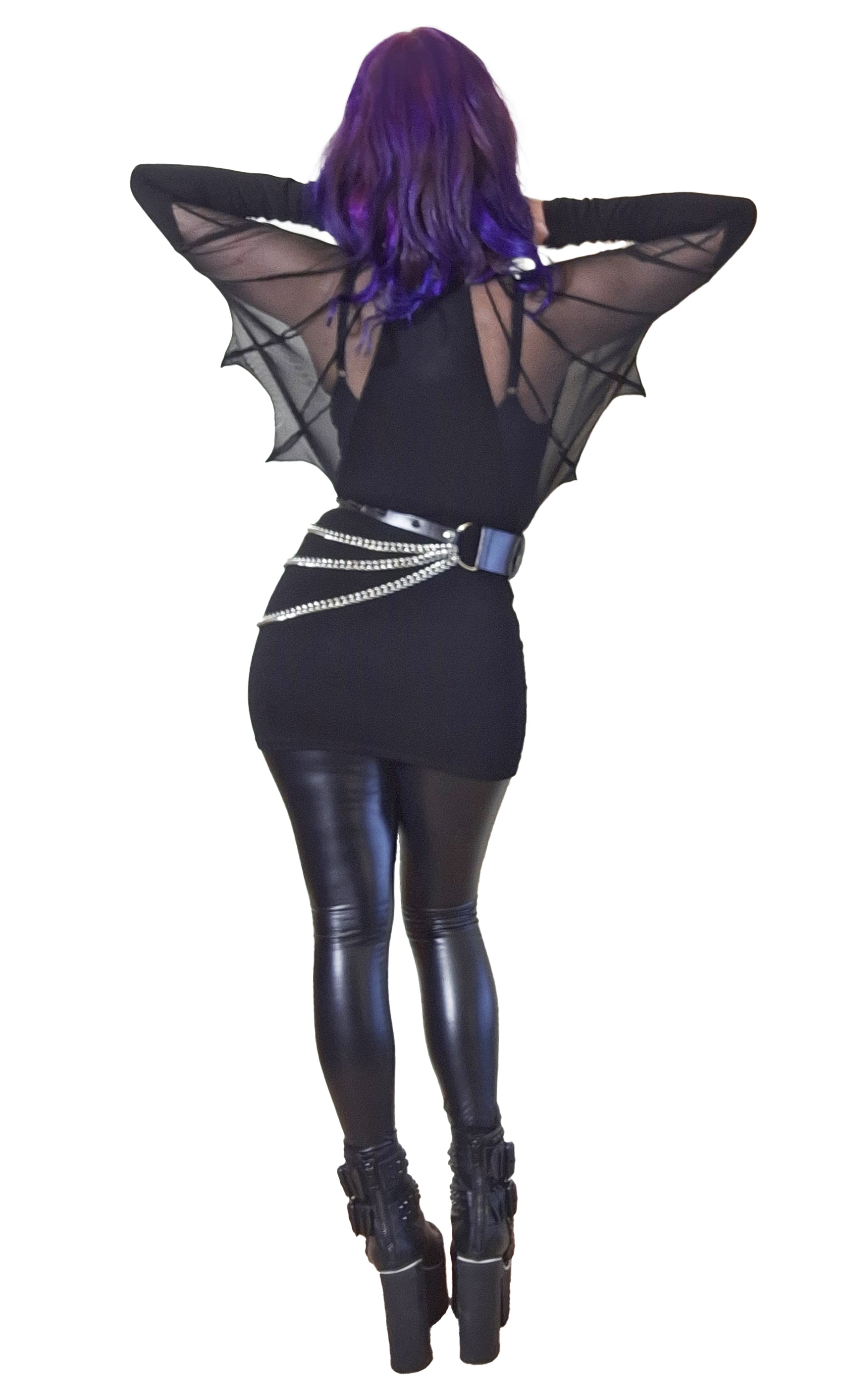 Necessary Evil Vespertilio Long Sleeve Bat Wings Effect Batwing Top - Kate's Clothing