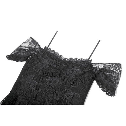 Dark in Love Romantic Gothic Lace Layered High-Low Dress