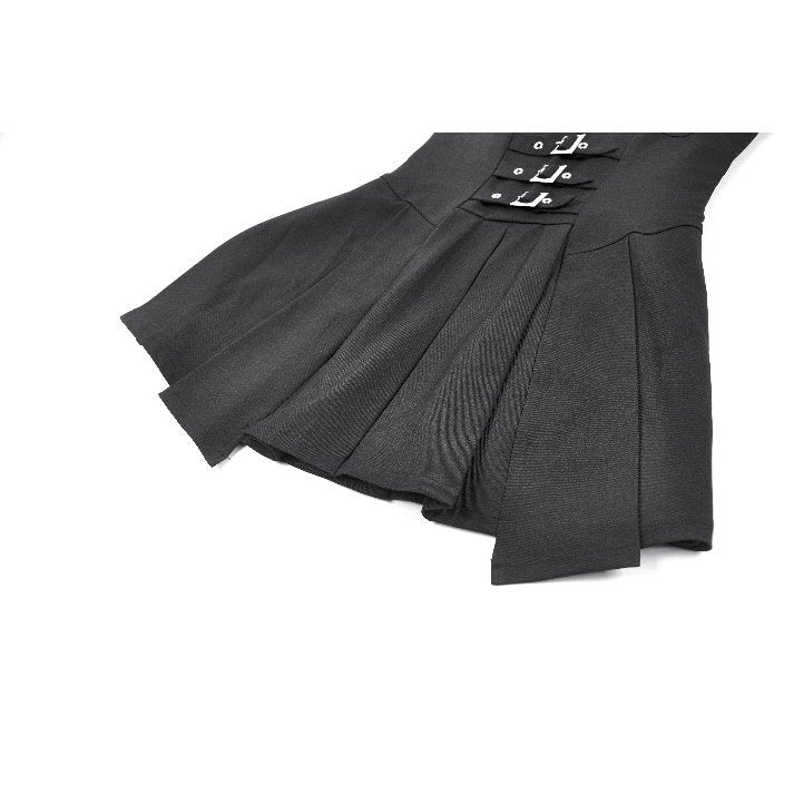 Dark in Love Studded Buckle Pleated Camisole Dress