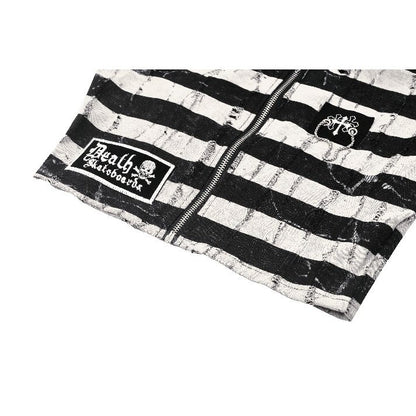 Dark in Love Xianne Prison Bunny Striped Crop Top - Kate's Clothing