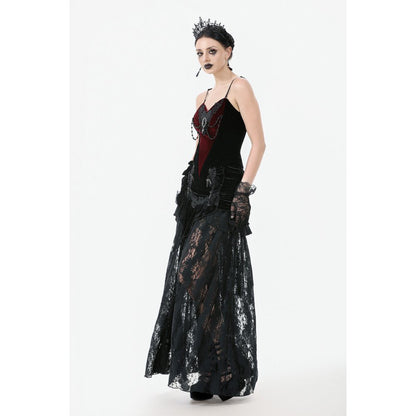 Dark in Love Morrigan Velvet & Lace Chain-Detail Bodysuit