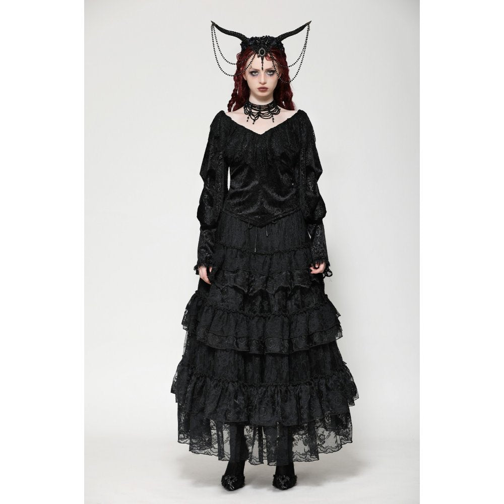 Dark in Love Cressida Gothic Princess Layered Cake Skirt - Kate's Clothing