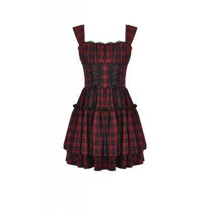 Dark in Love Morrigan Tartan Lace-Up Dress