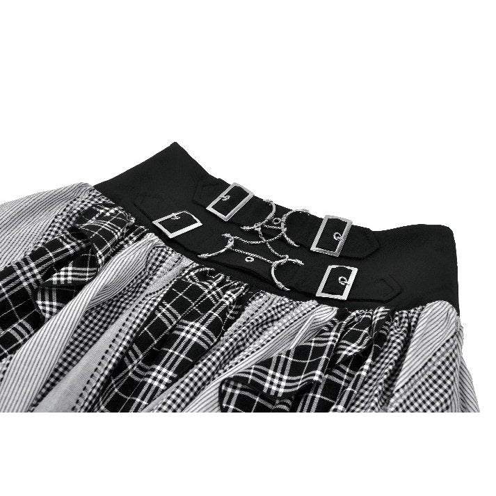 Dark in Love Morrigan Punk Patchwork Skirt