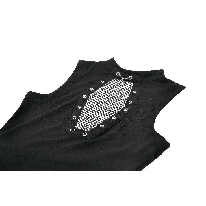 Dark in Love Punk Coffin Mesh Panel Top