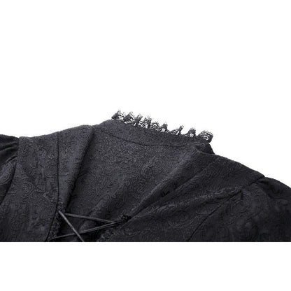 Dark in Love Felicity Gothic Lacey Zip Up Tailcoat Shirt - Kate's Clothing
