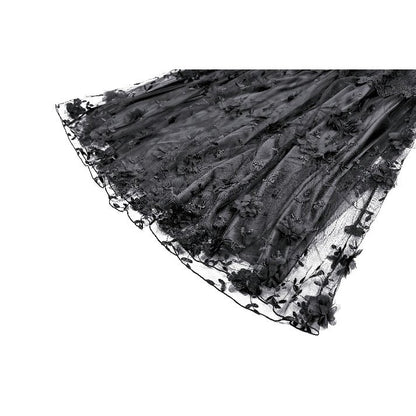 Dark in Love Floral Applique Lace Maxi Skirt