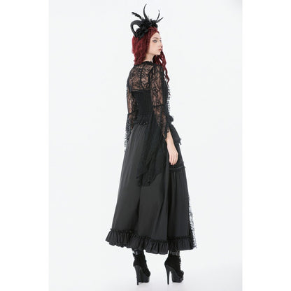 Dark in Love Gothic Victorian Lace Panel Skirt (Crimson)