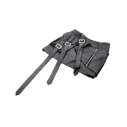 Dark in Love Chaos Reign Faux Leather Goth Mini Skirt in Black